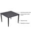 Table de salle à manger d'extérieur 40 po x 40 po avec pieds fuselés et trou pour parasol