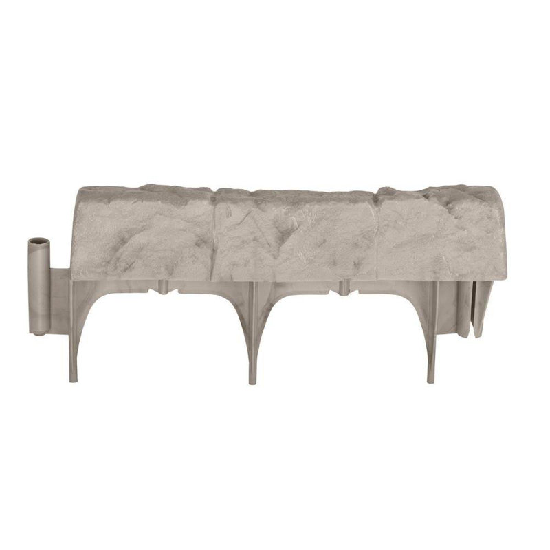 Light Taupe Resin Decorative Stone Lawn Edging Set of 40