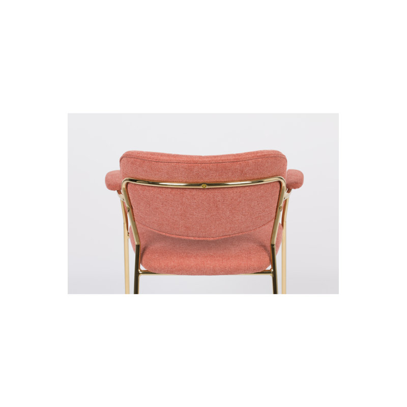 Jolien Upholstered Arm Chair, Gold, Pink