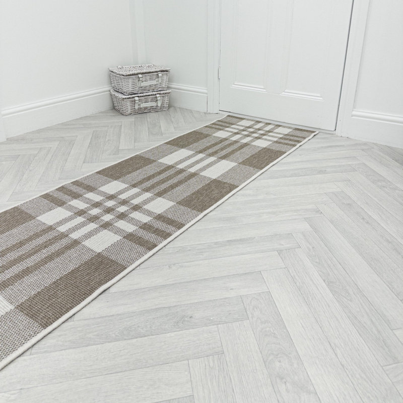 Runner Chequered Flatweave Area Rug, Runner 60 x 180 cm