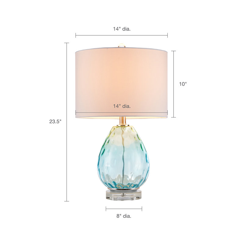 Arlean Blue Glass Ombre 24'' Table Lamp, Gorgeous Blue/Green