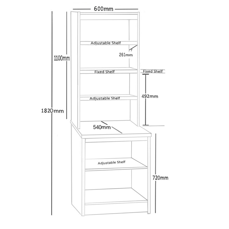 Brenda-Lee 182cm H x 60cm W Standard Bookcase, Black Havana