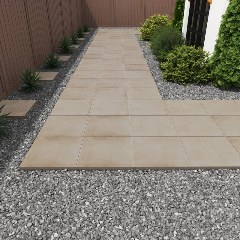 Merden 24 in. x 24 in. x 1.18 in. Matte Porcelain Stone Look Paver (8 sq. ft./unit, 2 Pieces), Clay