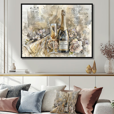 Elegant Sparkling Wedding Champagne II - Champagne, impression d'art mural