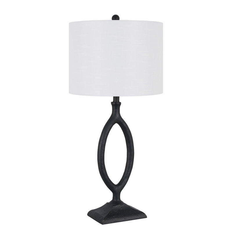 Polyresin Table Lamp - Black Cast Iron, 33"