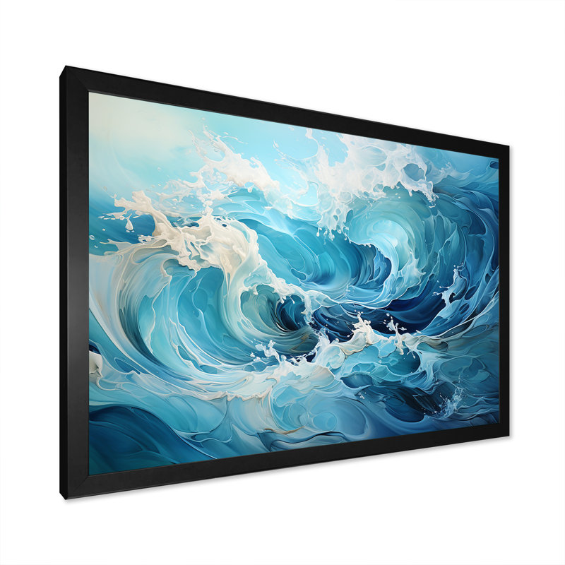 Rhapsodie océanique - Décoration murale nautique et plage_105676, H 24 po x l 32 po x P 1 po, Cadre photo noir