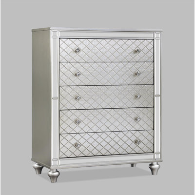 Commode de chambre à coucher 1 tiroir 5 pièces Glam