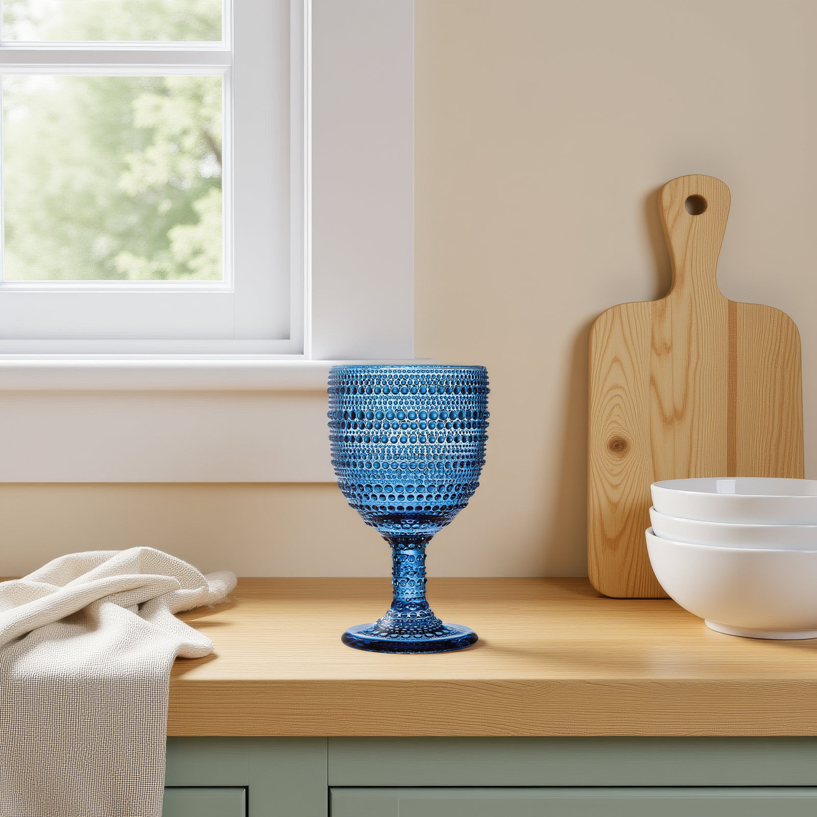 Babbitt Crystal Goblet, Navy