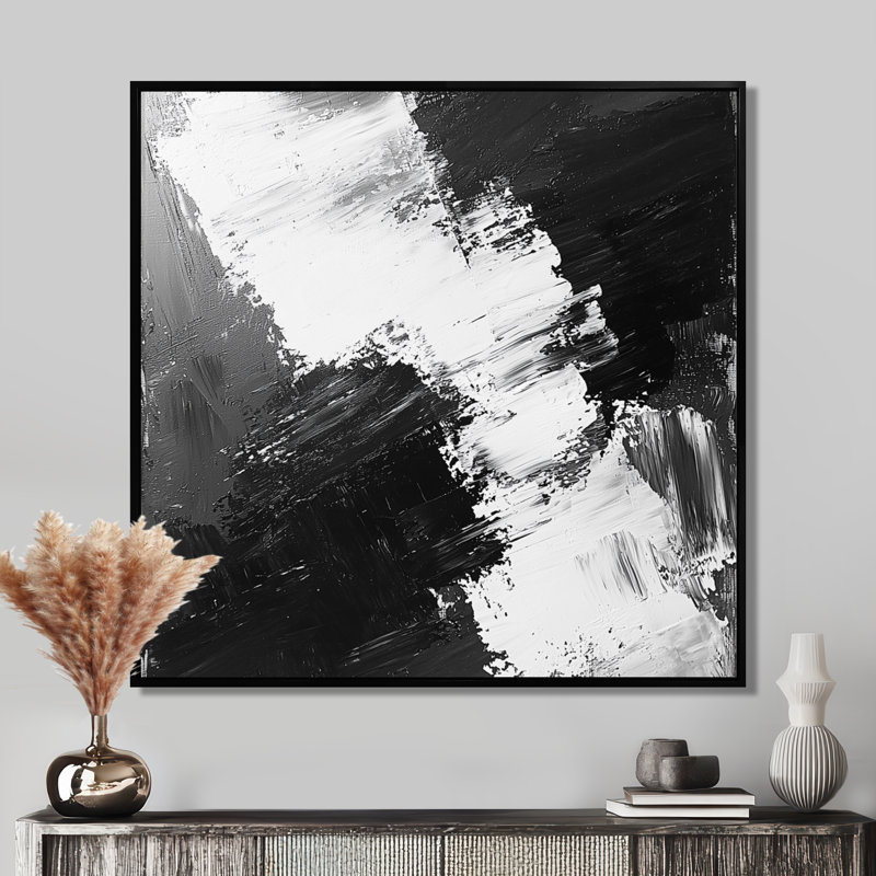 Onofrio monochromatique dérive des ombres dans le noir VI - art mural transitionnel moderne abstrait, Noir, H 16 po x l 16 po
