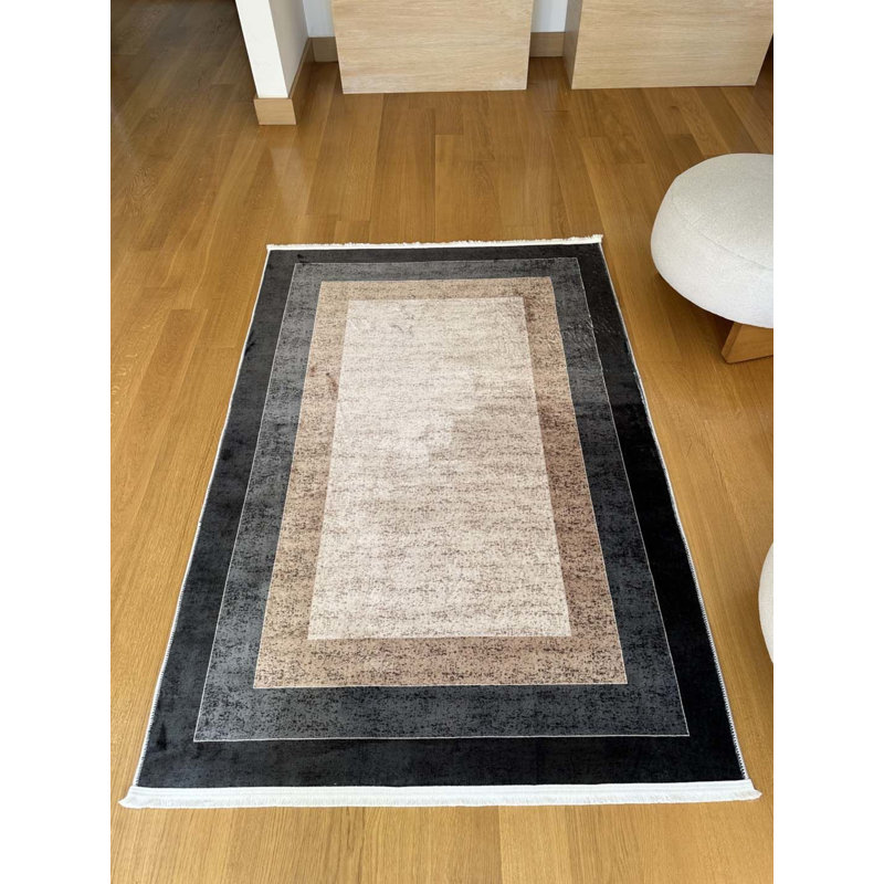 Tapis en coton avec envers antidérapant Lanney, Rectangle 3 pi 11 po x 10 pi 6 po