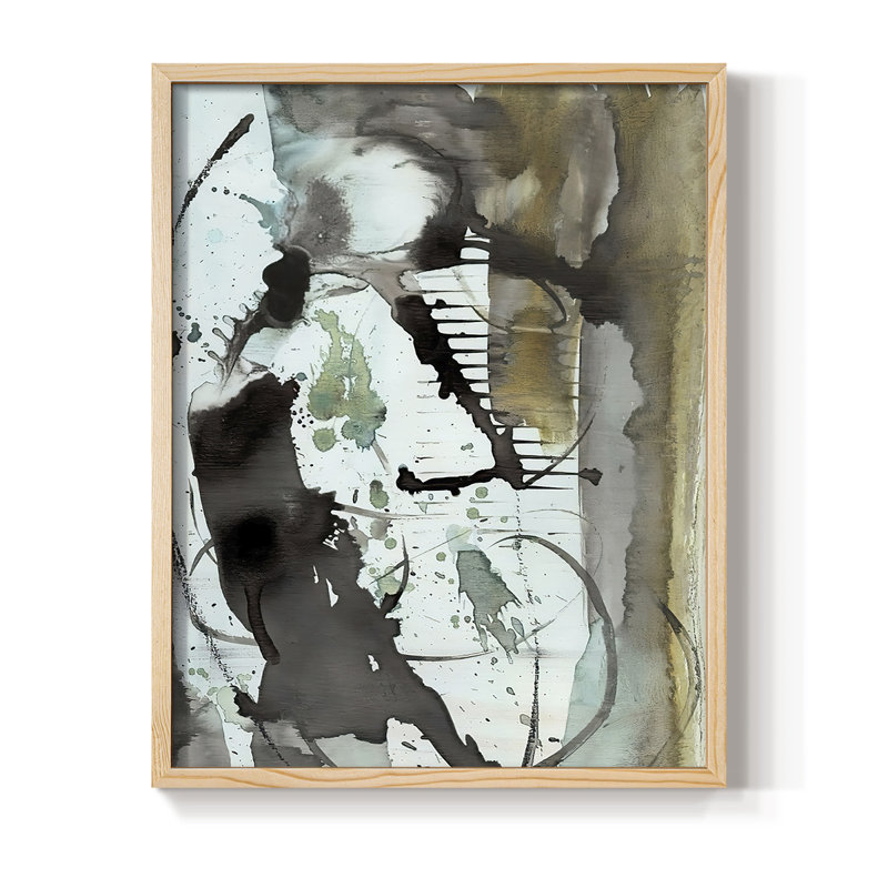 «Lyrical Abstract I», reproduction encadrée - bois massif, H 21 po x l 17 po