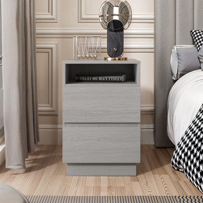 Andyson Mustaeen 2 Drawer Bedside Table