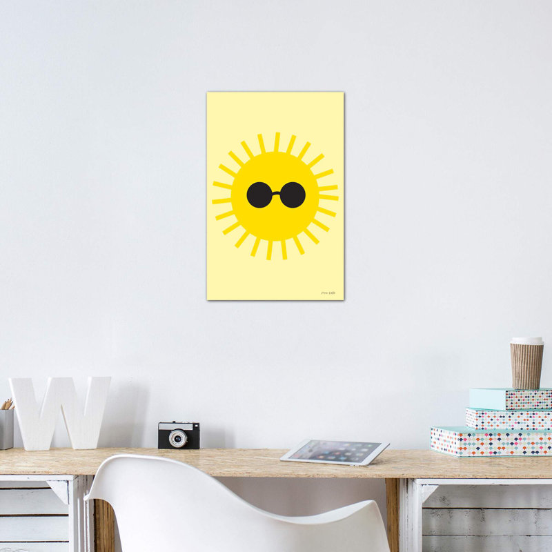 «Sunny» par Ann Kelle - impression d'art graphique, Toile tendue, H 26 po x l 18 po x 1,5 po