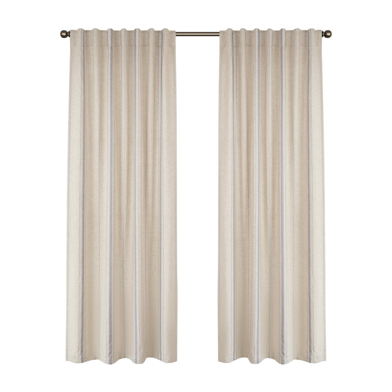 Mélange de lin à chevrons obscurcissant, Brown, L 52 po x L 96 po