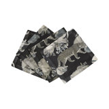 Leopard Walk Hemstitch Cocktail 6" Linen/Cotton Napkin