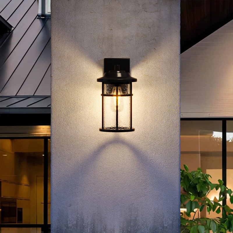 Schlesinger Seeded Glass Outdoor Wall Light, 10.81" H x 5.91" W x 7.77" D