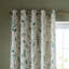 Watercolour Leaves Lined Eyelet Curtains-133726483