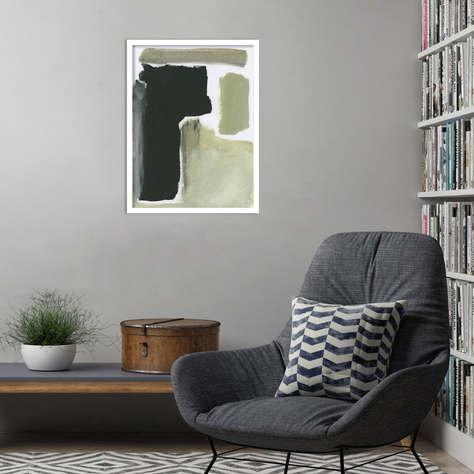 Total by Dan Hobday Wood Framed Wall Art Print, White, 25" H x 19" W