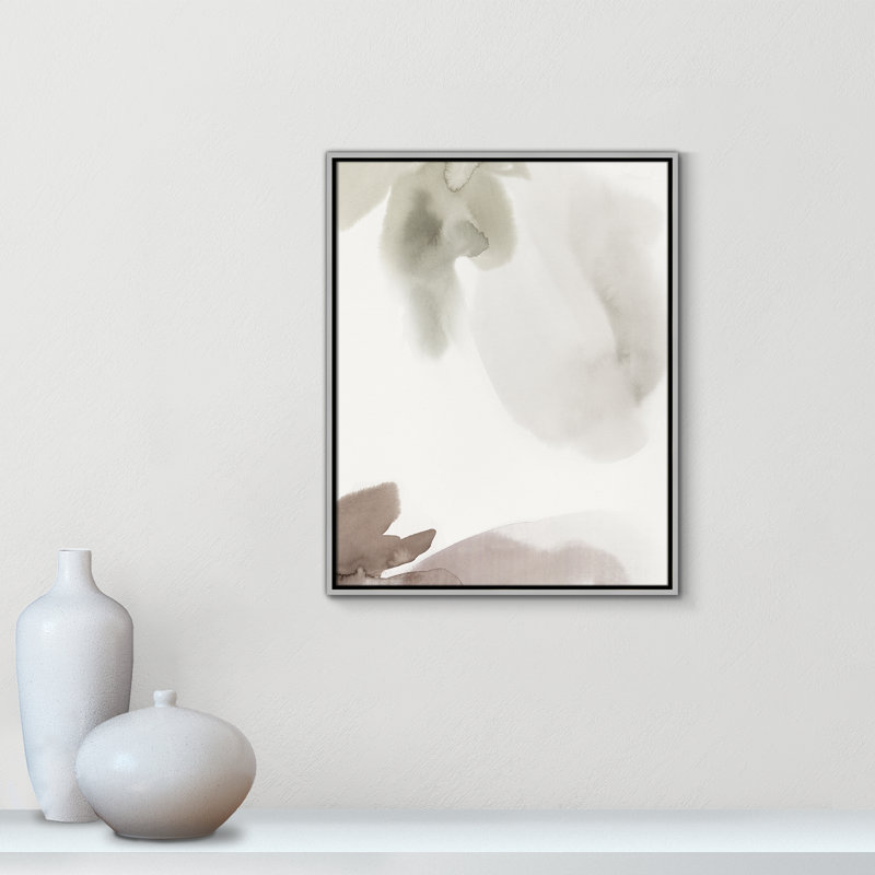 Weslyn Hopeful I - peinture sur toile à cadre flottant, Cadre argenté, H 29,5 po x l 23,5 po x P 2 po