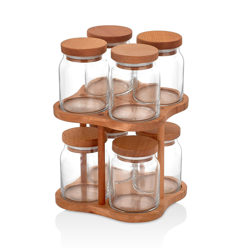 Ensemble de pots et support à épices 8 pots Biuji