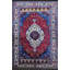 Tapis décoratif bleu marine et rouge à motifs traditionnels-47484524