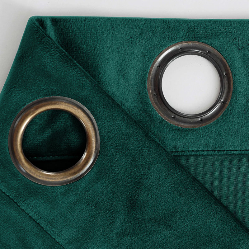 Erno Sheer Crushed Velvet Eyelet Curtains, Green, 168 W x 183 D cm