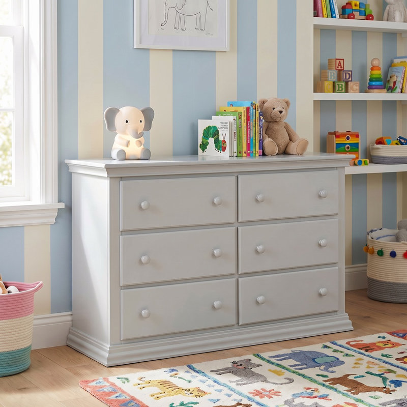 56 " W 6 - Drawer Dresser, Gray