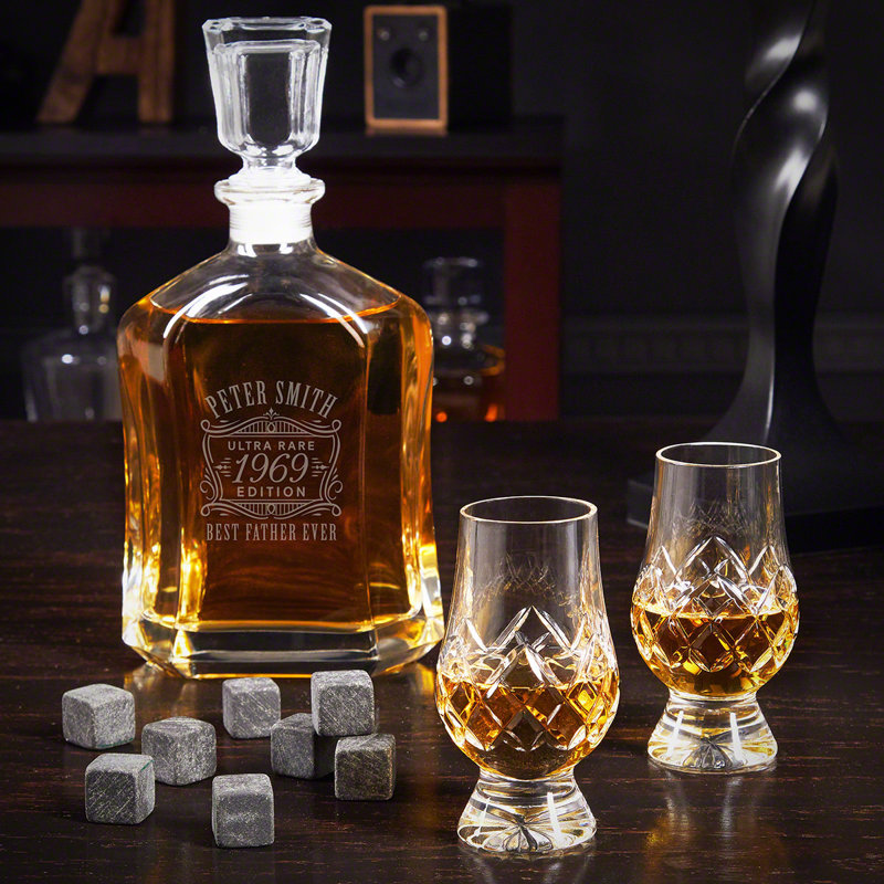 Ensemble de décanteur à whisky 3 pièces à l’allure ultra rare d’Edition Argos de Lowenstein, Oui