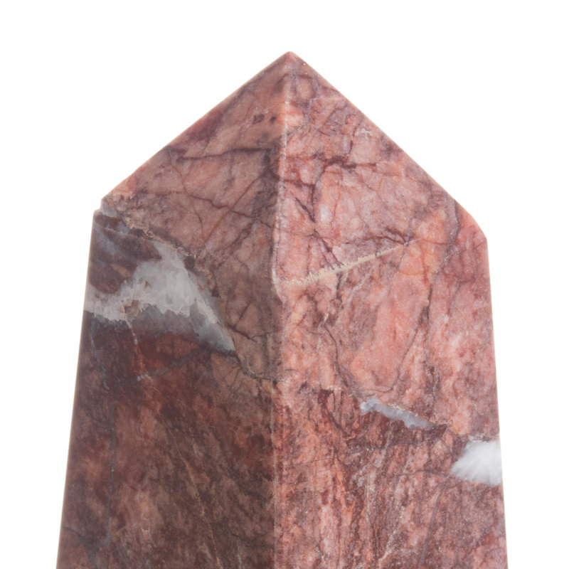 Sculpture obelisk rouge pierre unique Jadine