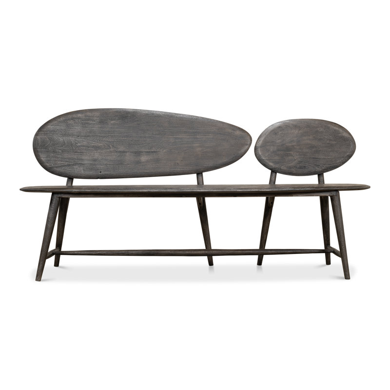 Melva Solid Wood Dining Bench, Gray
