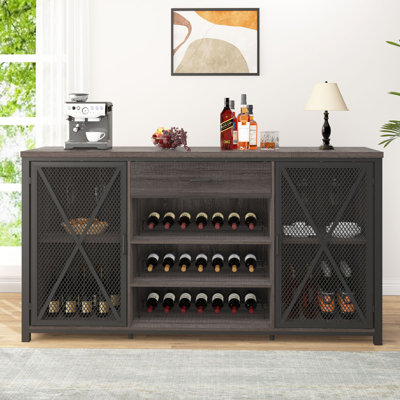 Haven 70.9" Long Coffee Bar Cabinet Farmhouse Wine Cabinet