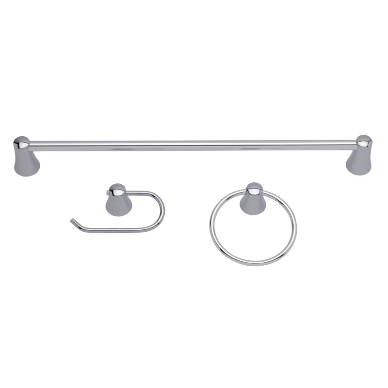 3 - Piece Bathroom Hardware Set, Polished