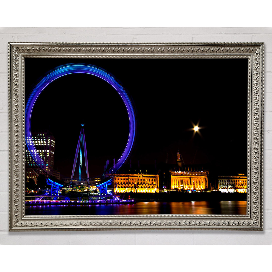 London Eye Blues In London - Einzelne Bilderrahmen Kunstdrucke