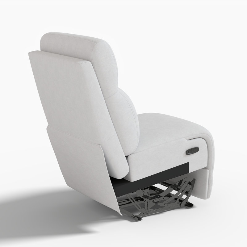 Armless Power Recliner with Adjustable Headrest & Lumber Support, Sliver