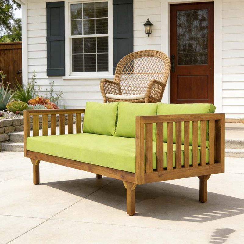  3 Seater Patio Sofa Daybed, green