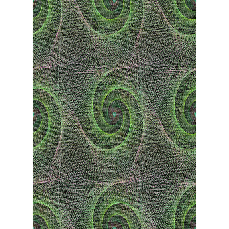 Vert abstrait/Tapis décoratif noir, Rectangle 8 pi x 10 pi