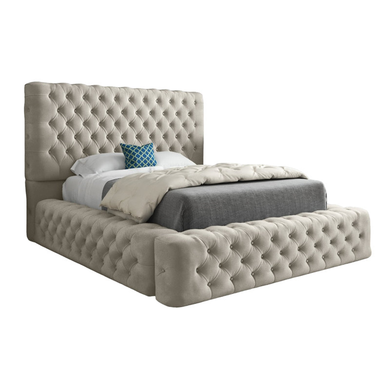 Aldon Upholstered Bed, Small Single (2'6), Beige