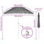 Beach Parasol Natural Polyester and Steel Outdoor Umbrella Sun Shade-510386635-510386638