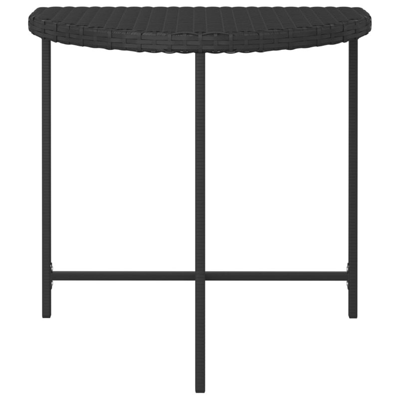 Table basse d'extérieur en rotin, Noir