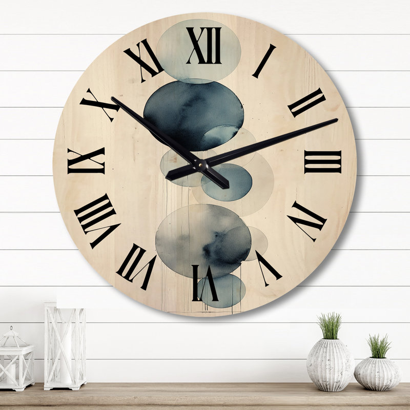 Horloge murale circulaire en bois, Grand