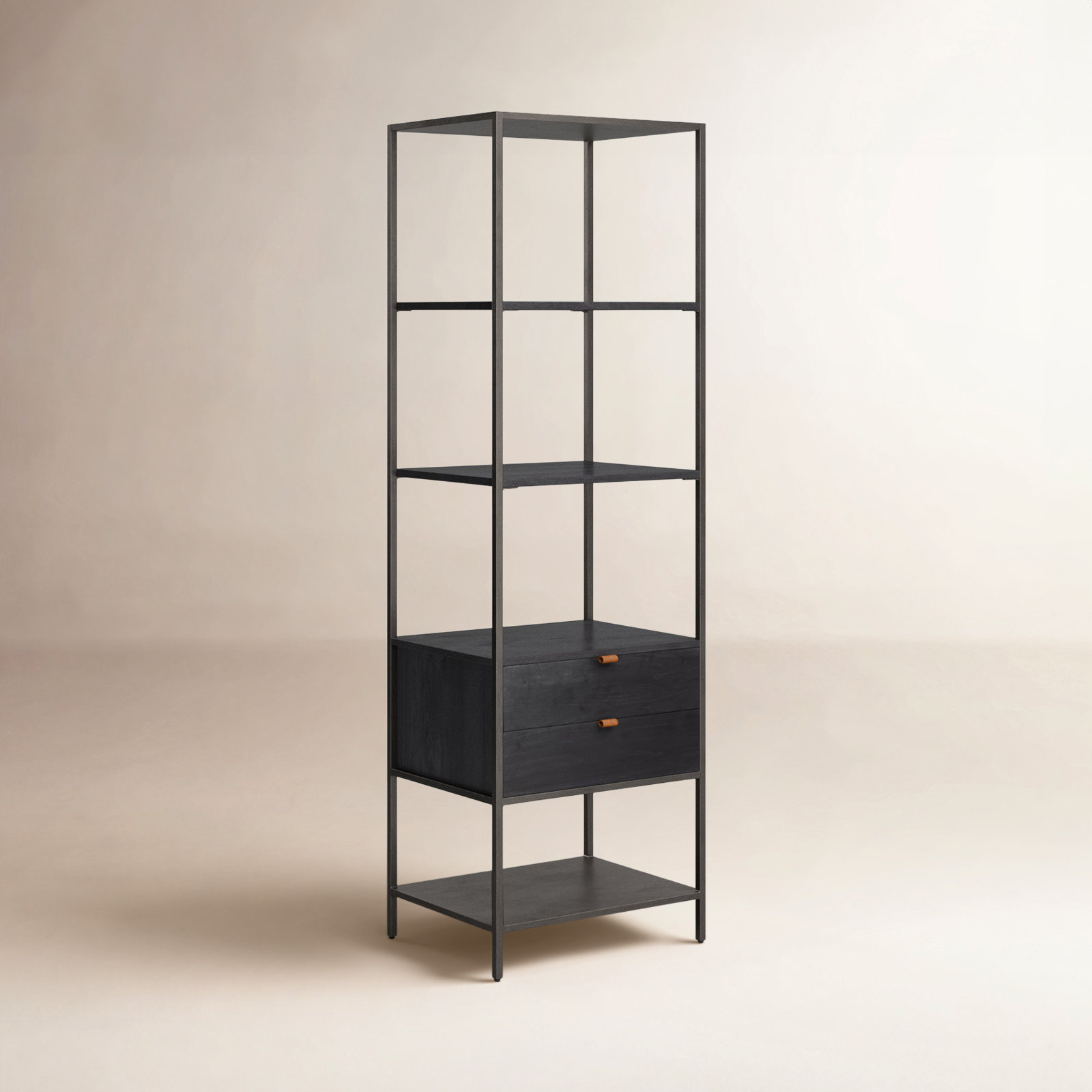 Loki 24" Bookcase, Black Wash Poplar