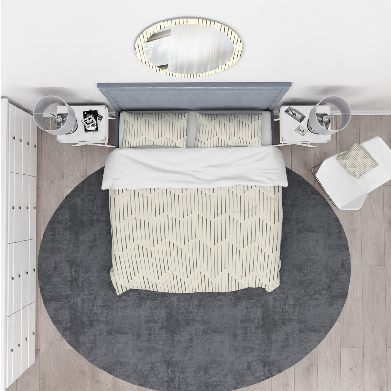 Ensemble de housse de couette scandinave, Housse simple + 1 taie décorative