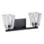 Luminaire pour meuble-lavabo champagne 2 lumières 15 pouces avec abat-jour en verre pressé Hillsboro Hillsboro-774936782-785073977
