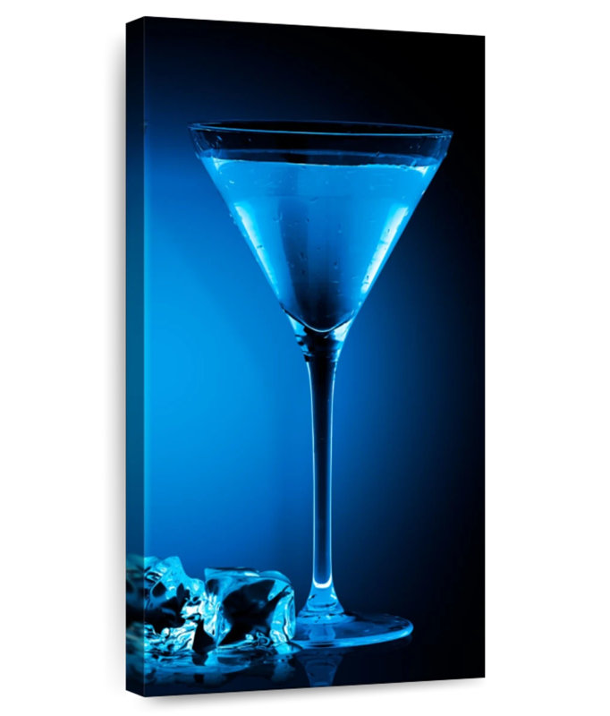 Élégant cocktail bleu, H 24 po x l 12 po