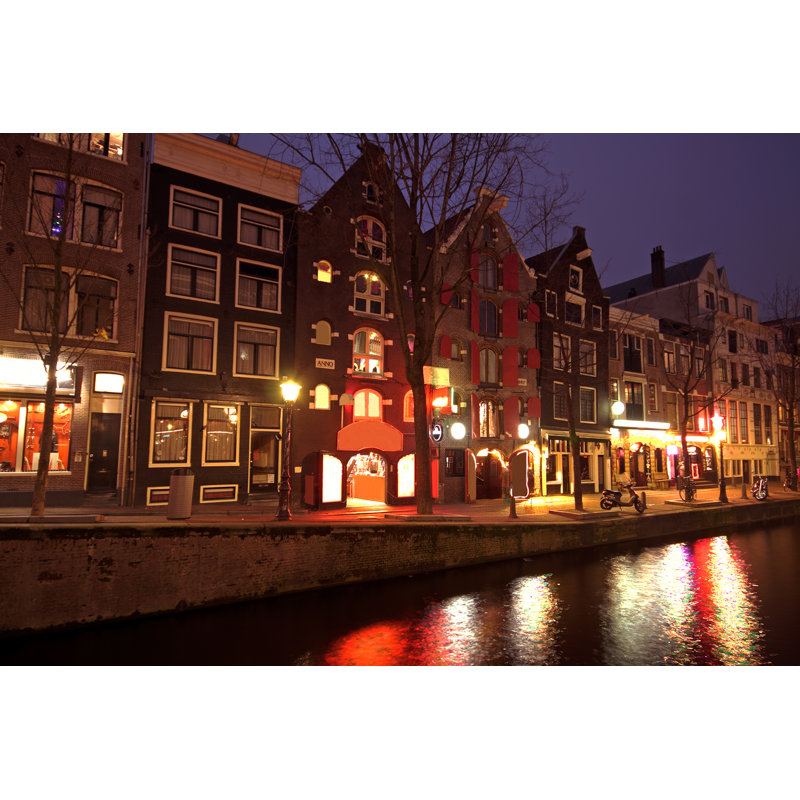 Red Light District In Amsterdam by Nisangha - Wrapped Canvas Print, 61cm H x 91cm W