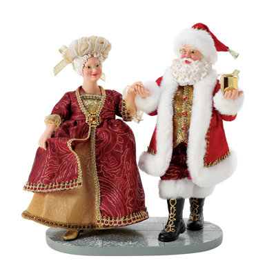Possible Dreams Sports and Leisure Santa and Mrs. Claus Dressed for the Christmas Ball Figurine 10.5 Inch