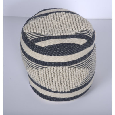 Diamond Handcrafted Fabric Cylindrical Pouf