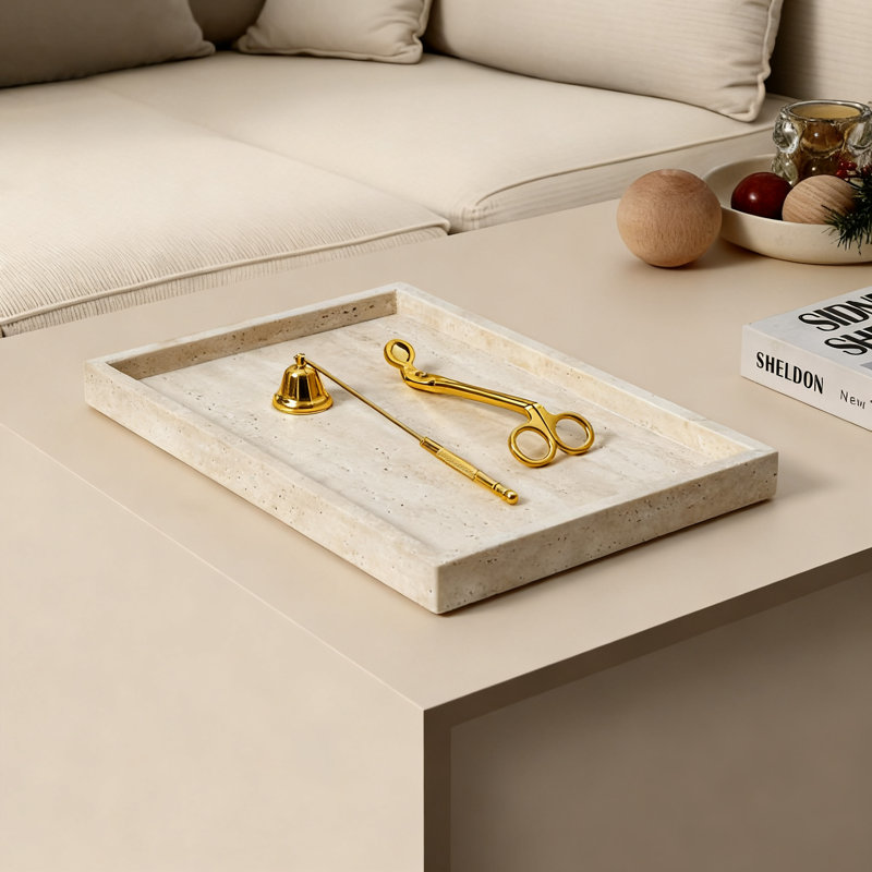 Plateau décoratif rectangulaire, plateau de table basse moderne