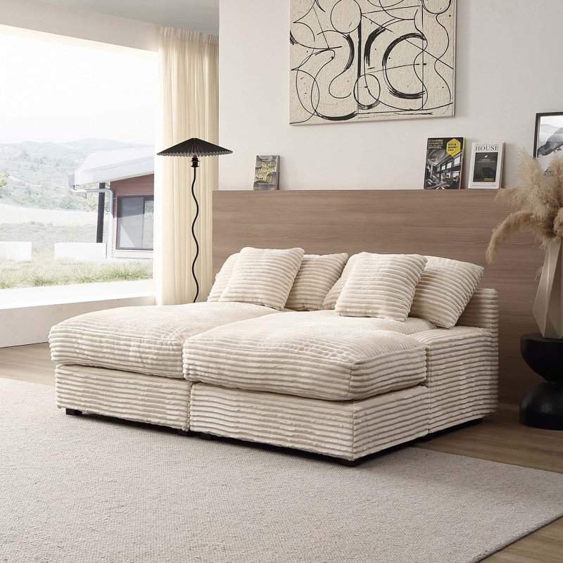 Twins Sofa Couch, Beige