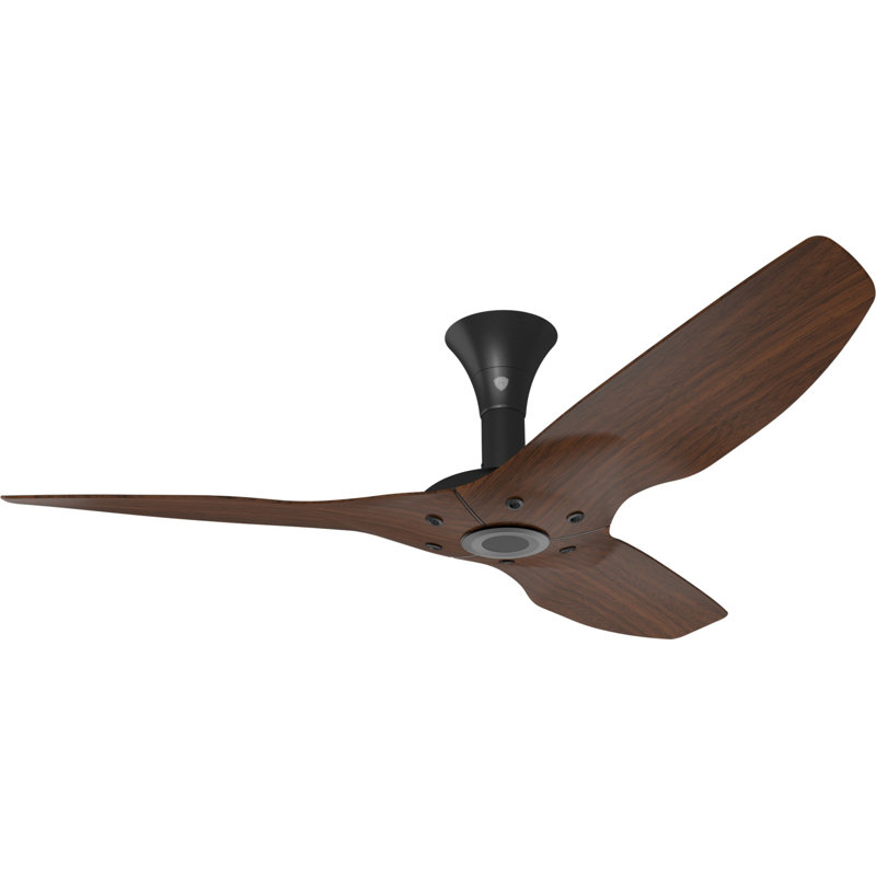 Haiku Smart Downrod Ceiling Fan, Black with Cocoa Aluminum Blades, 60 inches